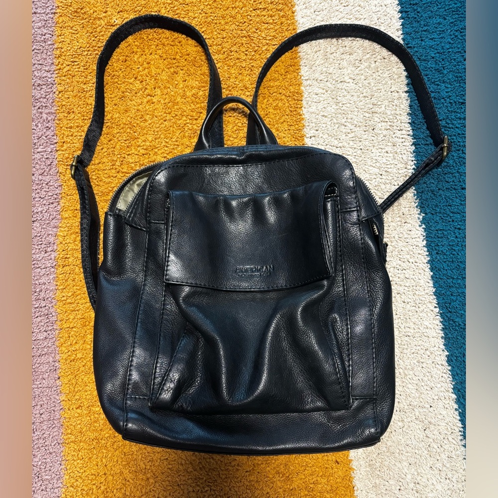 American leather co black backpack